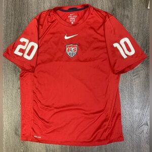 Nike USA Soccer Jersey Red Dri Fit Football 2010 World Cup Men Size X-Large